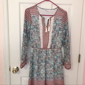Paisley Long-Sleeved Dress